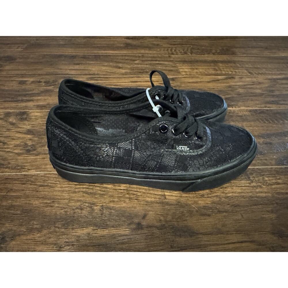 Vans Authentic Chou Chou Women's Sz:6 Men’s Sz:4.5 Black Lace See Through Shoes